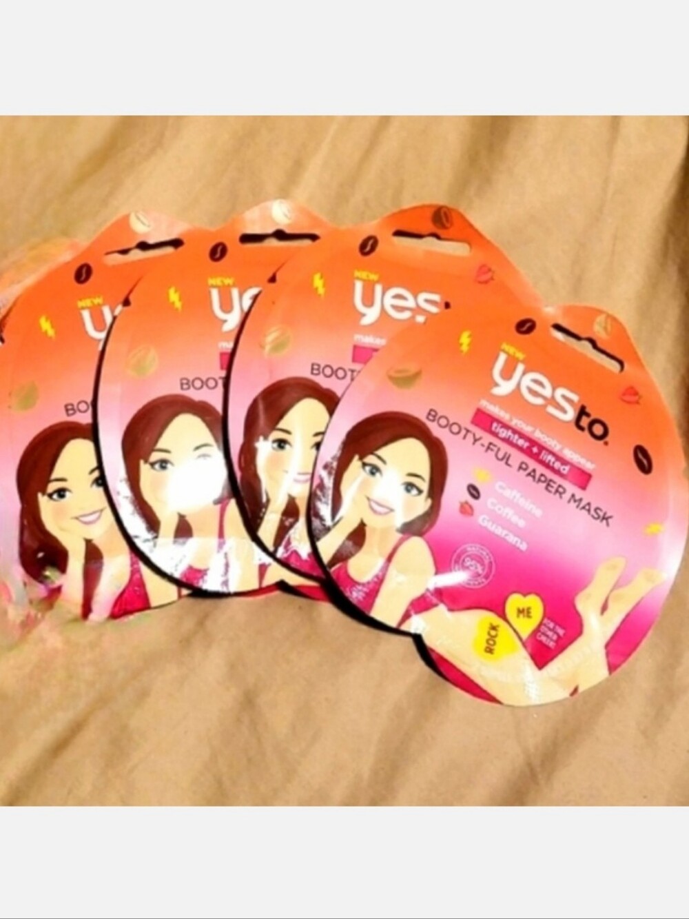 NWT YesTo Booty-Full Paper Masks For The Bum×4!